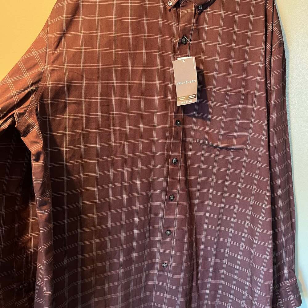 Men's Van Heusen Dress Shirt 3x 16-16.6” Rust color Classic Fit
